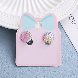 Плоский Круглый Клипсы из пластика для детей, платина, плоско-круглые, 12x14 мм