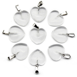 Другие Арбузы Стеклянный кулон с белым арбузным камнем, сердцевидная, 20 мм