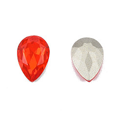 Сиамский K 9 кабошоны из стеклянного страза, задние и задние, граненые, слеза, Сиам, 10x7x3.7 мм