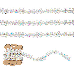 Clear 1 Yard Iron Rhinestone Strass Chains, Rhinestone Cup Chains, Costume Accessories, Silver, Clear, 21.5mm