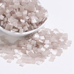 (TL2553) Silk Pale Light Lilac Миюки тила бусины, японский бисер, 2-луночное, (тл 2553) шелк бледно-светло-сиреневый, 5x5x1.9 мм, Отверстие : 0.8 мм , около 590 шт / 50 г