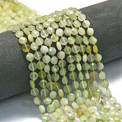 Новый Нефрит Новых природных нефрита нитей бисера, с бисером, граненый ромб, плоско-круглые, 6~6.5x4 мм, отверстие : 0.6 мм, около 51 шт / нитка, 15.43'' (39.2 см)