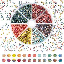 (52) Непрозрачная лаванда 2400шт 24 стиль матовые гальванические стеклянные бусины нити, с половиным покрытием, круглые, разноцветные, 3 мм, отверстие : 0.5 мм, 100 шт / стиль