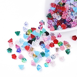 (52) Непрозрачная лаванда Чешские Бусины, прозрачный / имитация опалита / гальваника / инкрустация золотом / окрашенная / непрозрачная, цветок, разноцветные, 8.5x6.5 мм, отверстие : 1 мм, около 237~243 шт / упаковка