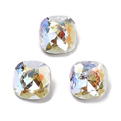 Light Crystal AB K 9 кабошоны из стеклянного страза, задние и задние, suqare, свет кристалл AB, 6x6x3 мм