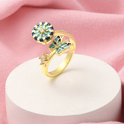 Темно-бирюзовый Эмалевые вращающиеся манжеты-кольца в виде шлема и бабочки для женщин, латунные кольца-вертушки с кубическим цирконием для успокоения беспокойства, медитации, темные бирюзовый, 17 мм, внутренний диаметр: 18 мм