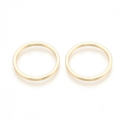 Real 18K Gold Plated Brass Linking Rings, Nickel Free, Real 18K Gold Plated, 25x1.5mm, 22mm inner diameter