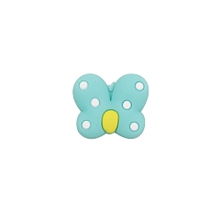 Turquoise Butterfly Food Grade Eco-Friendly Silicone Focal Beads, Turquoise, 23x25mm