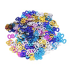 Mixed Color 80 Confetti, 80th Birthday Decorations, for Birthday Table Decor Party Favors, Mixed Color, 9.3x12.4x0.2mm, about 1200pcs/bag