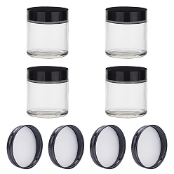 Chocolate Round Glass Storage Containers, with Aluminium and Plastic Screw Top Lid, for Cosmetic, Candles, Candies, Chocolate, 6.1x6.7cm