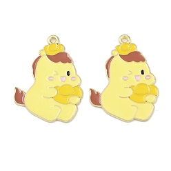 Other Animal Подвески из эмалевого сплава на Новый год, золотые, 31.5x23.5x1.5 мм, отверстие : 1.5 мм