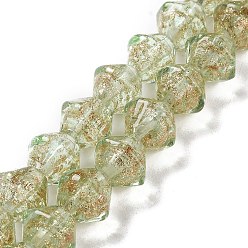 Темный Морско-зеленый Бусины ручной работы бусины золотого песка, двухконусные, темно-зеленый, 11.5x10.5 мм, отверстие : 1.5 мм, около 45 шт / нитка, 18.90'' (48 см)