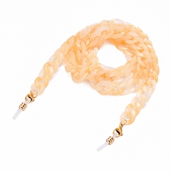 Мокасин Цепочки для очков, шейный ремешок для очков, с акриловыми цепями для бордюров, позолоченные 304 застежки-клешни из нержавеющей стали и резиновые петли на концах, мокасин, 27.56 дюйм (70 см)