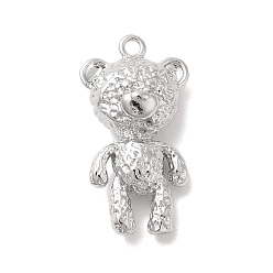 Платинированный Латунные подвески, без кадмия, без никеля и без свинца, нести прелести, Реальная платина, 25x13x8 мм, отверстие : 1.6 мм