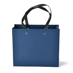 Морской Синий Прямоугольные бумажные пакеты, с нейлоновыми ручками, для подарочных пакетов и сумок, Marine Blue, 21x0.4x18 см