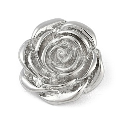 Платинированный Латунные подвески, без кадмия, без никеля и без свинца, роза, , Реальная платина, 15.5x16x3 мм, отверстие : 2.4 мм
