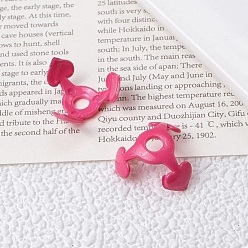 Camellia Spray Painted Acrylic Beads Caps, 3 Petals, Camellia, 16x8mm