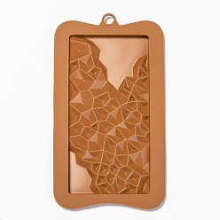 Peru Chocolate Food Grade Silicone Molds, Rectangle with Polygon Shaped Pattern, Resin Casting Molds, Epoxy Resin Craft Making, Peru, 185x103x8mm, Hole: 9mm, Finished Protect: 150x75x7mm