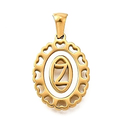 Letter Z Золотые подвески 304 из нержавеющей стали, с оболочкой, полый овал с сердцем, Письмо Z, 23x16.5x2 мм, отверстие : 5.5x3 мм