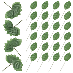 Темно-Зеленый Искусственный лист из шелковой ткани ручной работы, для партии, свадьба, украшение сцены, темно-зеленый, 105~109x29~31x1 мм, 200 шт / комплект
