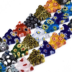 Colorful Handmade Millefiori Lampwork Beads Strands, Butterfly, Colorful, 10x11.5x3mm, Hole: 1mm, about 38pcs/strand, 14.17 inch(36cm)