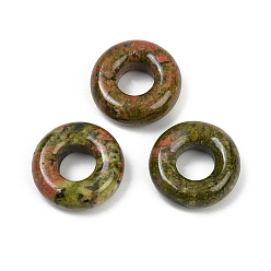 Унакит Природные подвески Unakite, подвески в виде пончиков/пи-дисков, 15x5 мм, отверстие : 6 мм