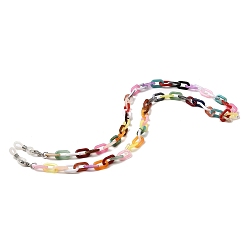 Coloré Chaînes de lunettes, Lanière de masque de sangle de cou de chaînes de câble en acrylique, avec fermoirs en alliage de homard et extrémités en caoutchouc, colorées, 660~670mm