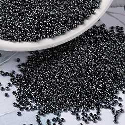 (RR451) Gunmetal MIYUKI Round Rocailles Beads, Japanese Seed Beads, 15/0, (RR451) Gunmetal, 15/0, 1.5mm, Hole: 0.7mm, about 5555pcs/bottle, 10g/bottle
