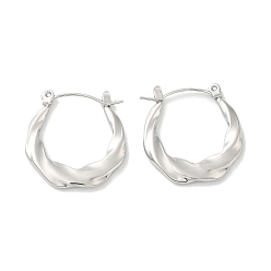 Нержавеющая Сталь Цвет Не тускнеющие 304 серьги-кольца из нержавеющей стали для женщин, твист, цвет нержавеющей стали, 23x6 мм