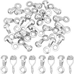 Нержавеющая Сталь Цвет 24шт 304 из нержавеющей стали соединения шаровой цепи, тяговые петлевые разъемы, цвет нержавеющей стали, 27x11x10 мм, отверстие : 5 мм, внутренний диаметр: 9 мм
