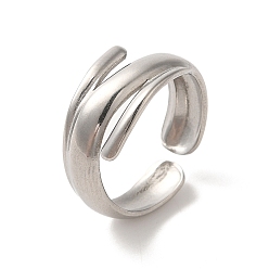 Stainless Steel Color Non-Tarnish 304 Stainless Steel Open Cuff Ring, Stainless Steel Color, Inner Diameter: 17mm