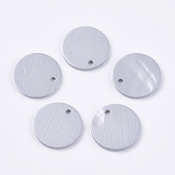 Гейнсборо Подвески из пресноводных оболочек, окрашеные, плоско-круглые, светло-серые, 15x2 мм, отверстие : 1~1.5 мм