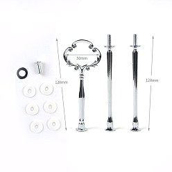 Серебро Сделай сам 3 -слойный металлический держатель подставки, для изготовления многоярусных силиконовых форм подносов для фруктов, серебряный цвет гальваническим, 121x50x16.5 мм