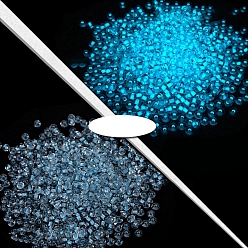 Светло-Синий Светящиеся прозрачные круглые стеклянные бусины, ювелирные аксессуары своими руками, светящиеся в темноте бусы, голубой, 3 мм, 450 г