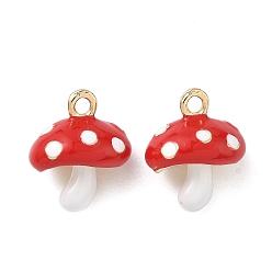 Золотой Подвески из эмали и сплава, гриб, долговечный, без свинца и без кадмия, золотые, 15x12.5x9.5 мм, отверстие : 1.8 мм