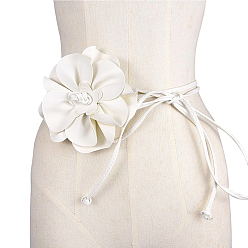 Белый Ремни на талию из искусственной кожи с цветочным принтом для женщин, белые, 1810 мм