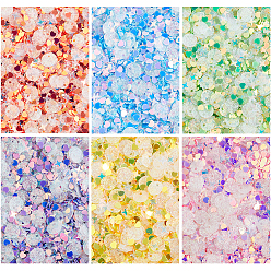 (52) Непрозрачная лаванда 120g 6 цвета зоомагазины блестки украшения ногтей аксессуары, Сердце и звезда, разноцветные, 2~7x2~7 мм, 20 г / цвет