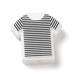 Черный Силиконовые фокусные шарики, футболка, чёрные, 26x26x8 мм, отверстие : 2 мм