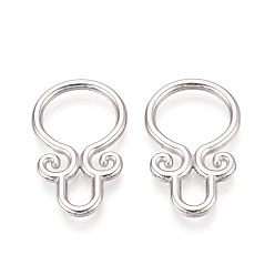 Нержавеющая Сталь Цвет 304 подвески из нержавеющей стали, золотое кольцо-кольцо, цвет нержавеющей стали, 27.5x16.5x2 мм, отверстие : 6.5x4 мм