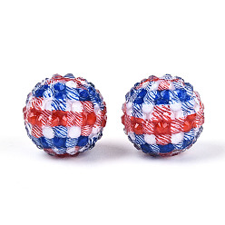 Индийский Красный Непрозрачные акриловые круглые бусины ко Дню независимости, cmолой горный хрусталь, Индийская красная, 19.5~20 мм, отверстие : 2.5 мм