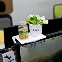 Белый Пластиковый монитор экран телевизора верхняя полка, прямоугольные, белые, 16.2x11.2x1.5 см