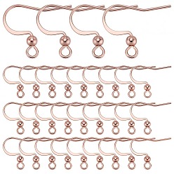 Розовое Золото 100 шт 316 хирургические крючки для серег из нержавеющей стали, проволока для ушей с шариком, розовое золото , 16x16~19.5x3 мм, отверстие : 2 мм, штифты : 0.7 мм