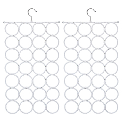 Blanco 4 piezas 28 soporte para colgar bufandas de hierro con bucle, perchero para cinturones, blanco, 690x365x8.5 mm