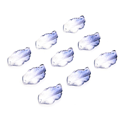 Темно-Синий Краски для выпечки стеклянные бусины, Топ пробуренной, лист, темно-синий, 28x17x4 мм, отверстие : 1 мм