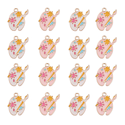 Light Gold 40 шт 2 цвета подвески из сплава, с эмалью, без кадмия и без свинца, золотой свет, цветовая палитра, золотой свет, 19.5x18x1.5 мм, отверстие : 1.8 мм, 20 шт / цвет