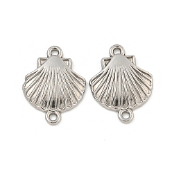 Нержавеющая Сталь Цвет Устойчивые к потускнению 304 подвески-соединители из нержавеющей стали, формы раковины, цвет нержавеющей стали, 17x13x3.5 мм, отверстие : 1 мм