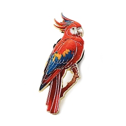 Parrot Эмалевые булавки, булавки для лацканов из сплава для одежды рюкзака, золотые, красные, попугай, 35x13 мм