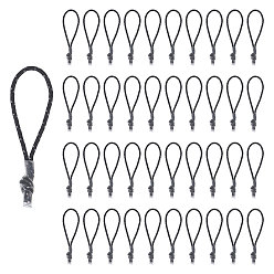 Черный ПВХ и полиэстер термоусадочная трубка, тяговый трос, замена бегунка молнии для рюкзаков, жакеты, багаж, кошельки, сумки, толстовка, чёрные, 70 мм