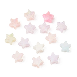 (52) Непрозрачная лаванда Непрозрачные акриловые бусины с УФ-покрытием, звезда, с покрытием AB цвета, разноцветные, 10x10.5x5.5 мм, отверстие : 3.5 мм, Около 2475 шт / 500 г