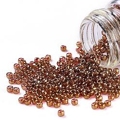 (421) Gold Luster Transparent Pink Тохо 11/0 круглые бусины, японский бисер, (421) золотой блеск прозрачный розовый, 11/0, 2.2 мм, отверстие : 0.8 мм, Около 1110 шт / 10 г